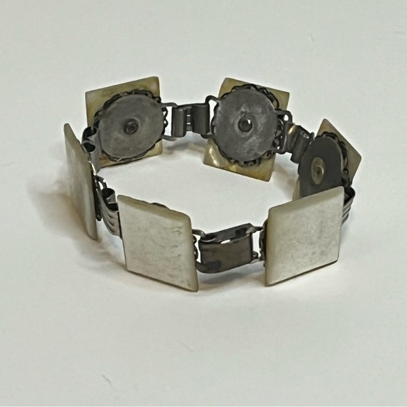 Faux, Costume, Estate Jewelry, Block White Tone, Bracelet - Picture 1 of 2